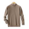 Suéter de cachemira de otoño e invierno para hombre, de grosor medio, sin costuras, para jóvenes, de cuello alto medio, de color sólido, ropa de primera línea, camisa de punto de lana, ropa exterior
