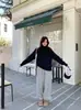 Suéter Casual Preguiçoso de Gola Alta com Manga Raglan, Manga Longa, Espesso e Macio, de Caxemira, para Outono/Inverno 2026