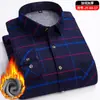 Venta Directa de Fábrica Camisa Cálida para Hombre Invierno Terciopelo Engrosado Cuadros Manga Larga Tallas Grandes