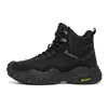 Botas de Caminhada e Escalada Outdoor Outono Masculino Tamanho Grande Botas Curtas Respiráveis Sola Grossa Antiderrapante Resistente ao Desgaste Off-road Botas de Trabalho de Cano Alto