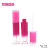 Tubo de brillo labial de pared gruesa de plástico, moldeado por inyección, botella de líquido para tinte labial YL22, tubo redondo de esmalte labial con gradiente, material de embalaje cosmético