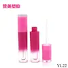 Tubo de Gloss com Parede Grossa de Plástico Frasco Injetado para Corante Labial YL22 Tubo Redondo com Gradiente para Brilho Labial Material de Embalagem Cosmética