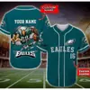 Fonte de Comércio Exterior da Amazon 2023 Impressão 3D Verão Gola V Barra com Botão NFL Baseball Roupa Esportiva Roupas Masculinas e Femininas