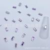 Accesorios Súper Brillantes para Uñas Paquete Mixto Rhinestones Irregulares de Fondo Plano Morado Claro Rhinestones para Uñas con Forma de Rombo Rhinestones de Cristal Aurora al por Mayor