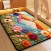 Alfombrilla de Baño con Diseño de Plantas y Flores Transfronterizo, Alfombrilla de Piso de Lodo Diatomeas, Felpudo para Puerta de Entrada, Alfombrilla Absorbente de Agua, Resistente a la Suciedad, Antideslizante para Uso Doméstico
