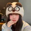 Gorro cálido de lana estilo japonés para mujer, gorro de punto versátil de moda para otoño e invierno para circunferencia de cabeza grande, hace que la cara se vea más pequeña, gorro de moda