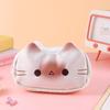Estojo Fofo de Gato Pão Francês Huhu Leiteiro Sacola de Papelaria Criativa Engraçada Sacola de Armazenamento Coleção de Material de Escritório para Mesa de Estudante