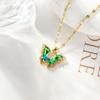 Collar Nuevo Transfronterizo Europeo y Americano de Punto para Mujer Celebridad de Internet Micropavé Zircón Mariposa Moda Simple Personalizado Cadena Clavícula Venta al por Mayor
