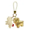 2027 Año Oro Puro 999 Oveja Oveja Llavero Pequeña Oveja Colgante de Atracción de Riqueza Recuerdo Creativo Tienda Conductor de Tráfico