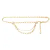 Estilo Chanel metal cuero tejido cadena de cintura francesa moda mujer Perla con traje de falda cinturón accesorios para jeans
