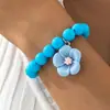 Moda en Joyería Europea y Americana Colgante Creativo de Camelia Pulsera de Perlas Collar Pequeño Transparente Conjunto de Joyería Estilo Festivo