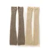 Guantes de cachemira de color liso con trenzado estilo coreano, largos, cálidos, con botones de perla, con diseño trenzado y estilo de dedos abiertos