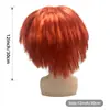 Peluca de Disfraz de Muñeca Fantasma Accesorios para la Cabeza de Juguete Infantil Atrezzo Personaje de Película Peluca Roja Corta Esponjosa con Raya en Medio