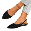 Comercio exterior transfronterizo talla grande 2026 otoño nuevo estilo sandalias planas sin talón de punta cerrada para mujer, sandalias casuales cómodas para mujer