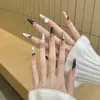 Manicura Uñas Portátiles Mayoreo Uñas Postizas Portátiles Hechas a Mano Uñas Color Maillard Otoño e Invierno Puntos Largos de Gama Alta