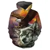 Sudadera con Capucha Estampado 3D de Animales de Moda Águila Tigre Lobo Personalizada Estampado Completo Sudadera con Capucha Directo del Fabricante