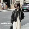 Chaqueta de primavera y otoño para niños y niñas 2026 nueva chaqueta vintage de cuero PU, abrigo de cuero casual, top elegante, fresco y moderno