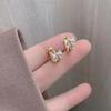 Argola de Orelha Pequena e Requintada com Laço de Cristal Agulha de Prata S925 Brincos de Luxo Leve de Verão para Mulheres Nova Moda 2024