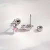 Henson Design de Nicho Zircônia Rosa Casquinha de Sorvete Doce e Delicado Piercing de Cartilagem Stud para Osso da Orelha