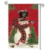 Nova bandeira de jardim de Natal Amazon transfronteiriça com boneco de neve e árvore de Natal, bandeira de linho para feriado para pátio externo