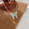 Colar Borboleta Inlaid em Prata de Lei S925 Estilo Coreano Chi Heng para Mulheres Nicho Design de Luxo Leve Versátil Corrente de Clavícula Tendência