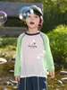 Camiseta de Manga Longa Infantil 2026 Novo Estilo Camiseta Básica Infantil Cobertura de Proteção Solar de Verão Top de Proteção Solar Infantil Roupa Infantil da Moda