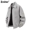 Chaqueta de Cuero Casual Suelta con Solapa Estilo Americano de Gama Alta para Hombre Otoño e Invierno Nueva Marca Moderna Transfronteriza