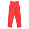 Moda Femenina Transfronteriza Estilo Europeo y Americano Pantalones Rectos Casuales de Cintura Alta Versátil Clásico Multicolor Largos 7901532