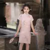 Vestido de Niña Verano Hanfu Cheongsam Vestido de Niños Verano Vestido de Princesa Estilo Chino Retro Traje Tang Vestido de Bebé