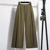 2026 Pantalones Casuales de Pierna Ancha tipo Globo, Estilo Coreano, Cintura Alta, Adelgazantes, de Talla Grande para Mujer