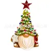 Navidad Transfronteriza Árbol de Navidad Enano Batería Luminoso Resina Enanito Luz de Árbol de Navidad Adornos Decoraciones Lindas