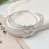 Nuevo Pulsera Tres Vidas Tres Mundos para Mujer, Hoja de Campana de Paz y Alegría Multi-Círculo Pulsera Chapada en Plata Pura 999, Venta Directa del Fabricante