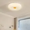 Luminária de Teto para Quarto Estilo Vintage Creme, Design Abóbora Concha Francesa, Iluminação Aconchegante Protetora para Olhos para Estudo e Quarto Principal