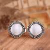 Personalidad Joyería de Plata S925 Plateada Exagerados Elegantes Brazaletes para Orejas de Plata Tailandesa Corindón Rojo Pendientes de Moda Nicho Versátiles