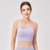 Sujetador Deportivo para Mujer con Almohadilla en el Pecho Halter Ropa de Yoga Camisola Top Plástico de Burbujas Sujetador para Correr Fitness 32754