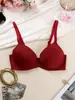 Sutiã de Camiseta Estilo Europeu e Americano Transfronteiriço Lingerie Lisa com Aro Alças Ajustáveis Sutiã Push-Up Sexy da Moda