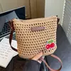 Bolsa Tecida Vazada Estilo Novo Primavera 2026 Transfronteiriça para Mulheres, Bolsa Saco para Viagem de Férias na Praia, Bolsa de Ombro Único