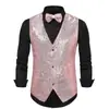 Roupa de Performance de Palco Masculina Colete Pequeno de Lantejoulas Estúdio Fotográfico Apresentador de Fotos Cantor Mestre de Cerimônias Colete