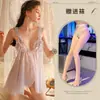 Noche Sexy Camisón con Abertura Sexy Pijama Ropa Interior Sexy Tentación Hueco Tirante Transparente Ropa de Casa