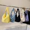 Nueva bolsa de trabajo para primavera y verano, textura gofrada, bolso de hombro grande para mujer, color liso, bolso plisado para chica