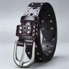 En Stock Nuevo Diseño Hueco Vintage Cinturón de Cuero Genuino para Mujer Versátil Hebilla Única Cinturón Ancho