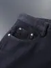 Jeans masculinos grossos para o outono e inverno, azul escuro, espinha de peixe, forrados com fleece lavado, quentes, de perna reta