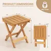 Mesa Auxiliar Plegable para Exteriores con Tablero de Listones, Mesa de Café Portátil y Ligera para Patio, Picnic en el Patio Trasero y Camping