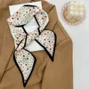 Bufanda Pequeña Biselada Nueva para Mujer Blanca de Gama Alta Estilo Coreano Estilo Japonés Corbata para Bolso Banda Estrecha para el Cabello Cinta de Bufanda Bufanda Estilo Coreano