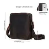 Bolso de Hombro Retro de Cuero Genuino para Hombre, Color Sólido, Bolso Cruzado Casual Simple, Bolso Vertical Clásico de Cuero, Bolso Cuadrado Pequeño para Hombre