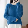 Suéter de Tricô Grosso Preguiçoso Estilo Coreano para Mulheres, Gola Redonda Solto Macio Fofo, Camada Base Quente de Manga Longa Outono Inverno