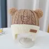 Chapéu de Urso Fofo de Tricô para Outono e Inverno Chapéu Quente com Proteção para as Orelhas para Crianças Meninos e Meninas Bebês Chapéu de Lã Espessado