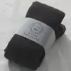 Meia-calça de Lã Tricotada com Forro de Fleece Outono e Inverno Roupa Externa Feminina Leggings Cinza Engrossados Finos com Listras Verticais Marrom