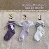 Meias Novas Estilo Primavera e Outono com Laço de Renda para Meninas Meias de Princesa Estilo Coreano Meias de Cano Médio Outono e Inverno para Crianças