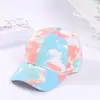 Celebridade da Internet Estilo Coreano Tie-Dye Tecido Completo Estampado Boné de Baseball Cauda de Cavalo Fixa Chapéu de Sol Respirável Boné de Aba Longa